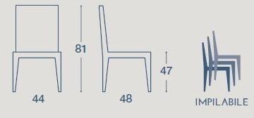 CREO Kitchens Штабелируемый стул из полипропилена sun-id-1362184 - Вид №2