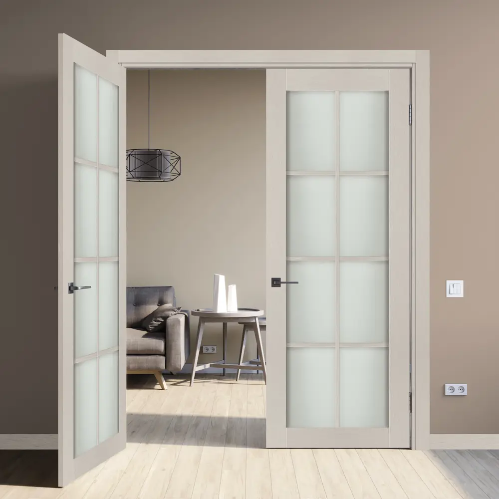 Комплект двери Пьемонт остекленная 80x200 см HardFlex цвет платина светлая без доборов МАРИО РИОЛИ STLM-2066094 - Вид №2