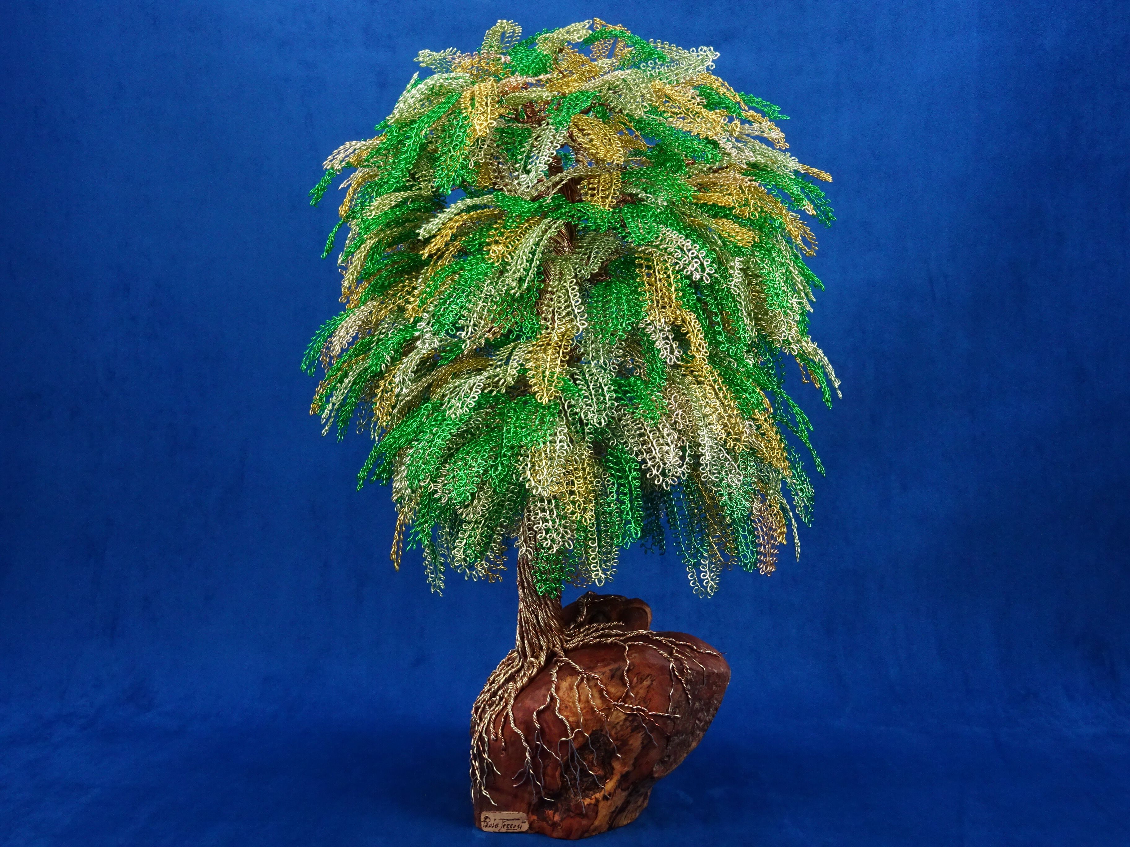 Скульптура из алюминия и оливкового дерева Mosche Bianche Zen Bonsai ARCH-00101351 - Вид №1