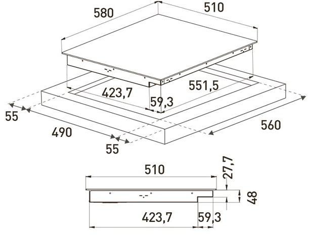 Grundig Встроенная индукционная плита  7750182913  - Вид №1