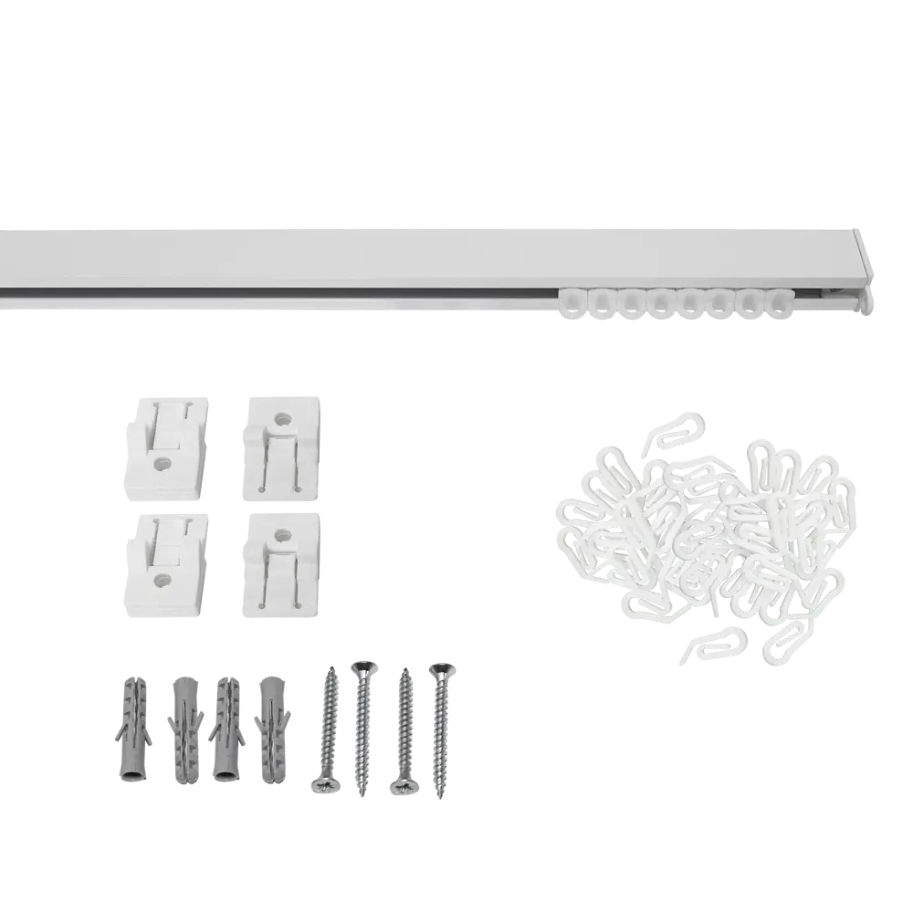 Шинный карниз однорядный KREAFORTA Pro 240 см алюминий цвет белый комплект STLM-2107475 - Вид №2