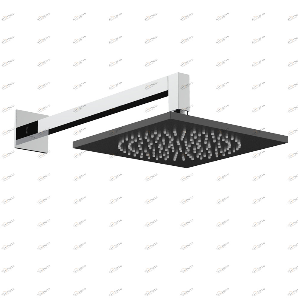 Graffio Квадратная лейка душа 200 × 200 мм с квадратным держателем 350 мм. TA841 