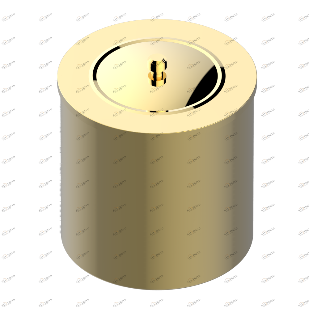 A7E-712CL WASTE BASKET WITH COVER Diameter : 200 mm Thg-paris Capucine зелёный с платиновым декором Покрытие PVD золотистый цвет A7E-712CL CAT.F