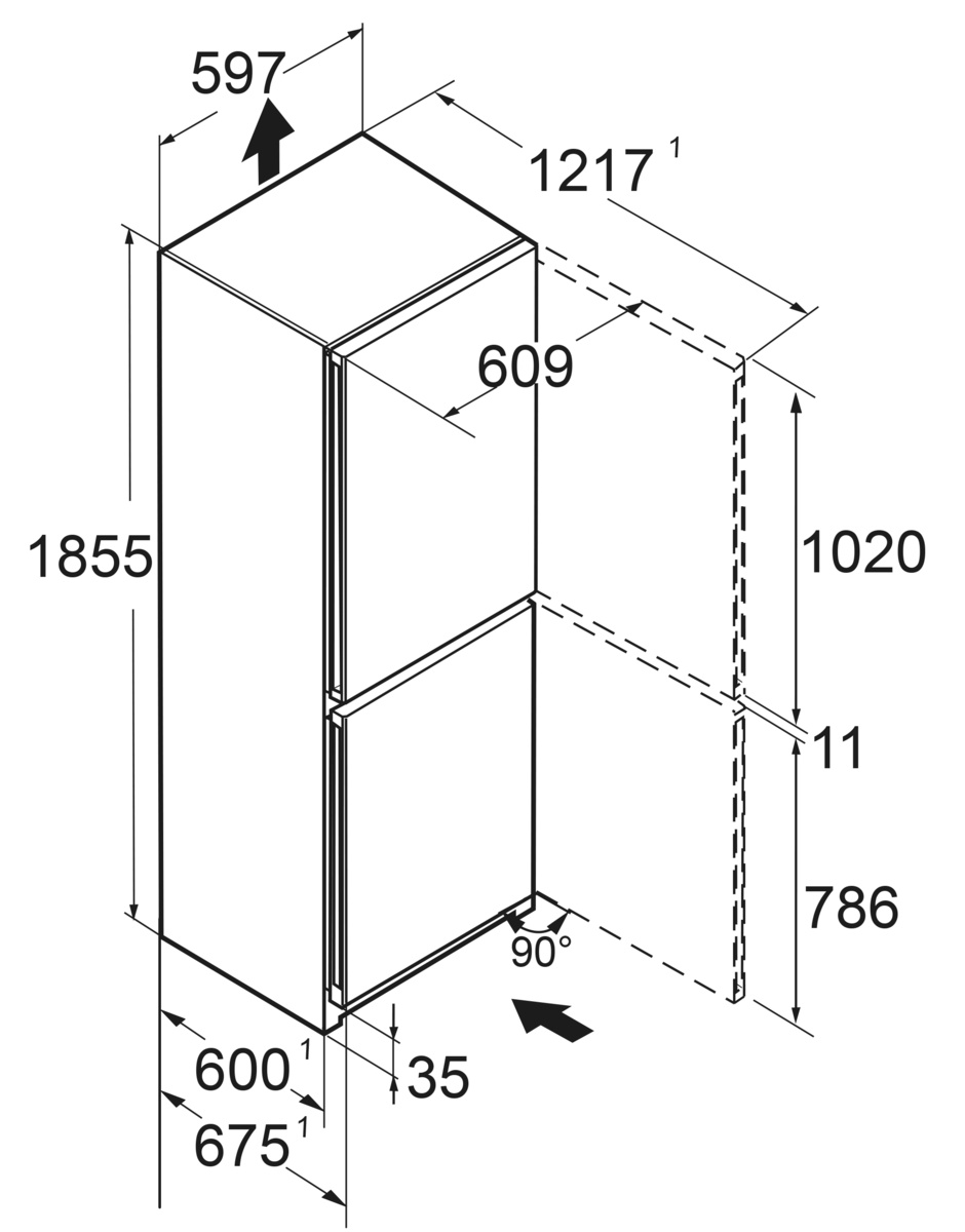 5457372 Холодильник с морозильником   Liebherr CNbdb 5223 черный STDN-0028173 - Вид №9