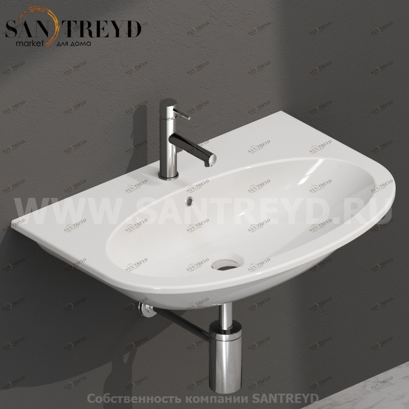 MD070BI Подвесная раковина настенная овальная Ceramica Globo 4ALL белая