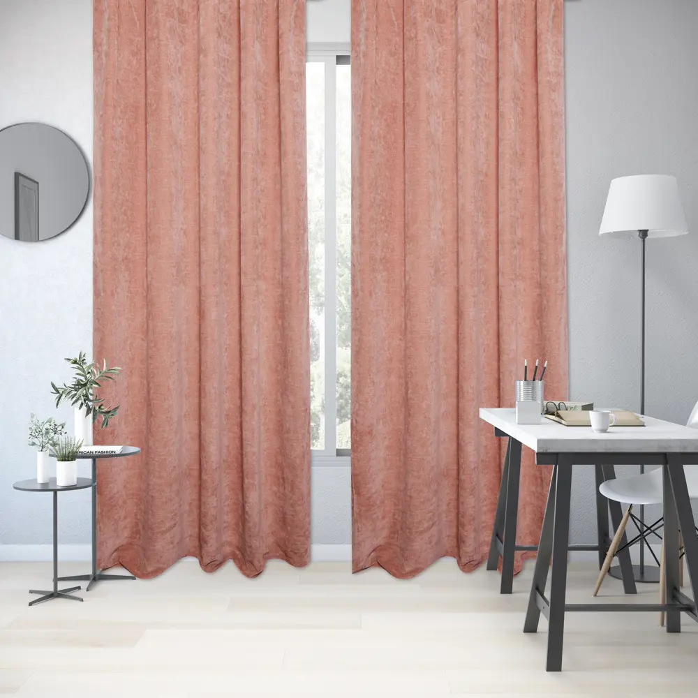INSPIRE Ryazan - Розовая штора из шенилла для гостиной 88935311 STLM-1578355