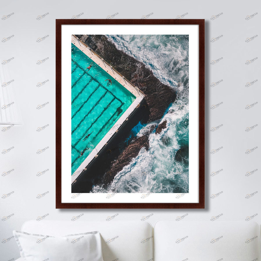 Арт-фотография в деревянной раме 78,5х100 см Bondi Beach, Australia, No 1 КАРТИНЫ В КВАРТИРУ  264818 Белый;голубой;разноцветный 