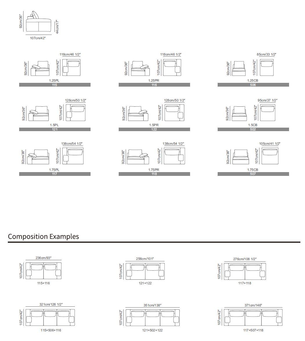 Кожаный линейный диван CAMPO DE' FIORI MIST ARCH-00099672 - Вид №14