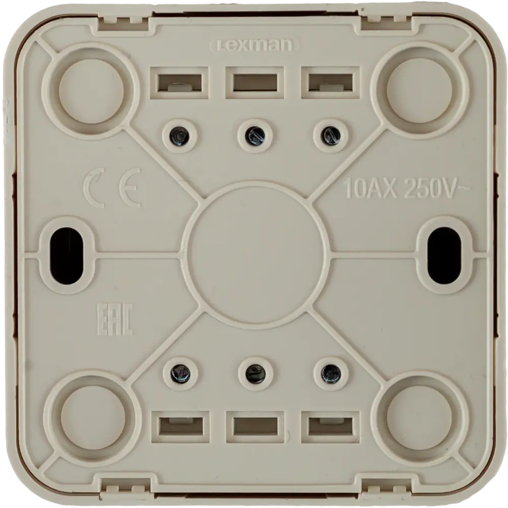 LEXMAN Двойной проходной выключатель накладной с двумя клавишами в бежевом глянцевом исполнении 81930582 First 2 STLM-1110990 - Вид №2