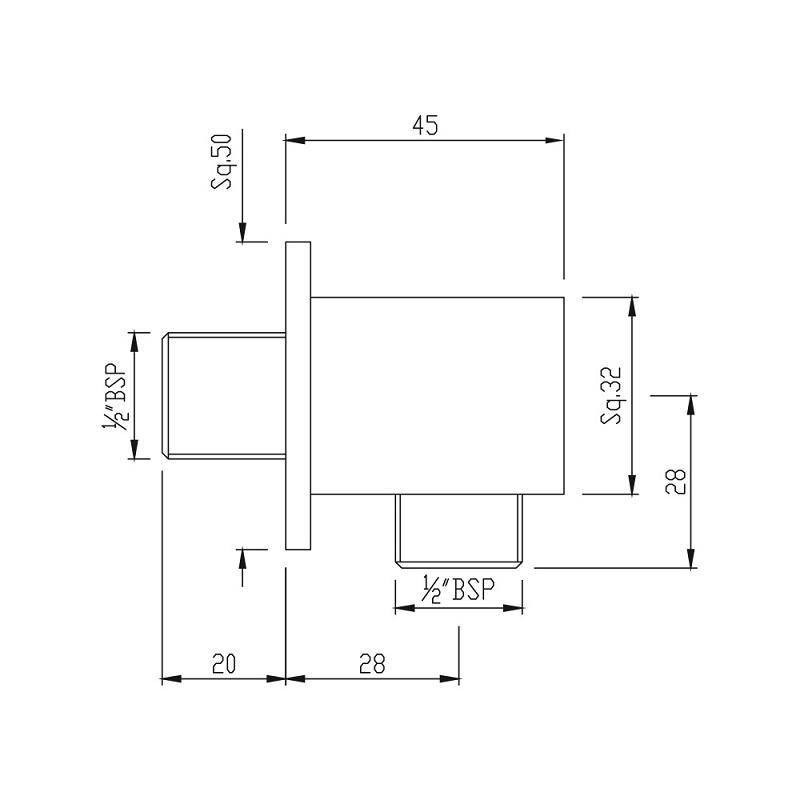 SHA-CHR-1195S Шланговое подключение Jaquar Shower Santreyd - Вид №1