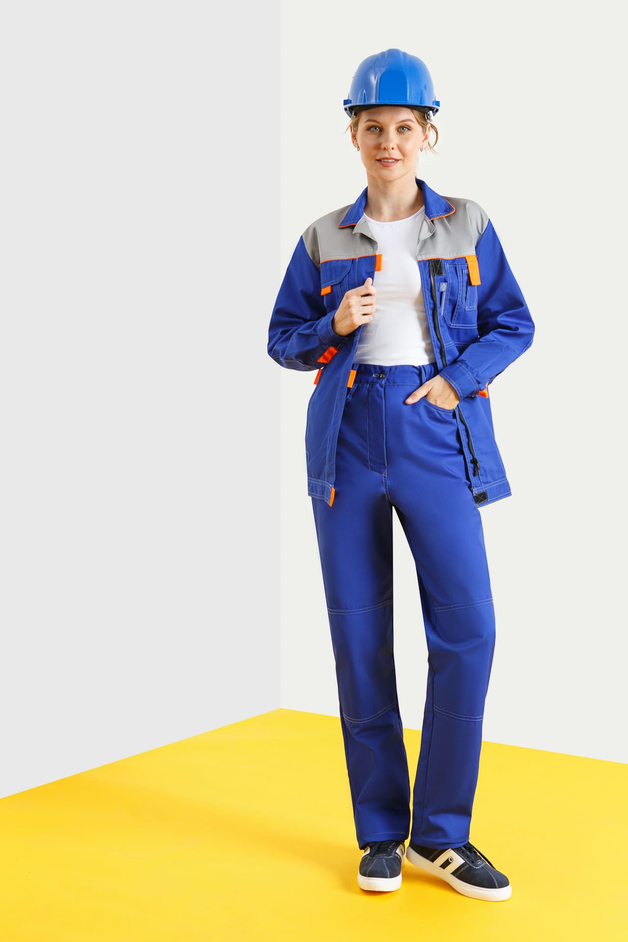 65194 Костюм "Профессионал" женский василек-светло-серый  Летняя спецодежда  размер 44-46/158-164  - Вид №14