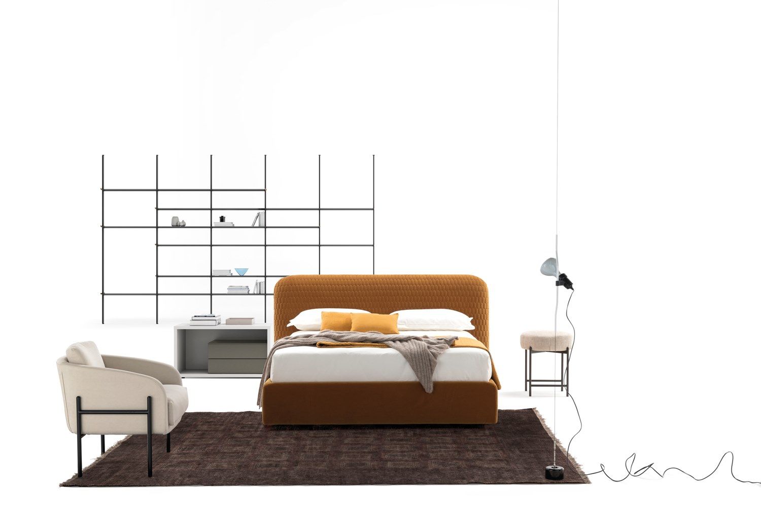 Двуспальная кровать из ткани с мягким изголовьем Dall'Agnese HARI ARCH-00052519 - Вид №2