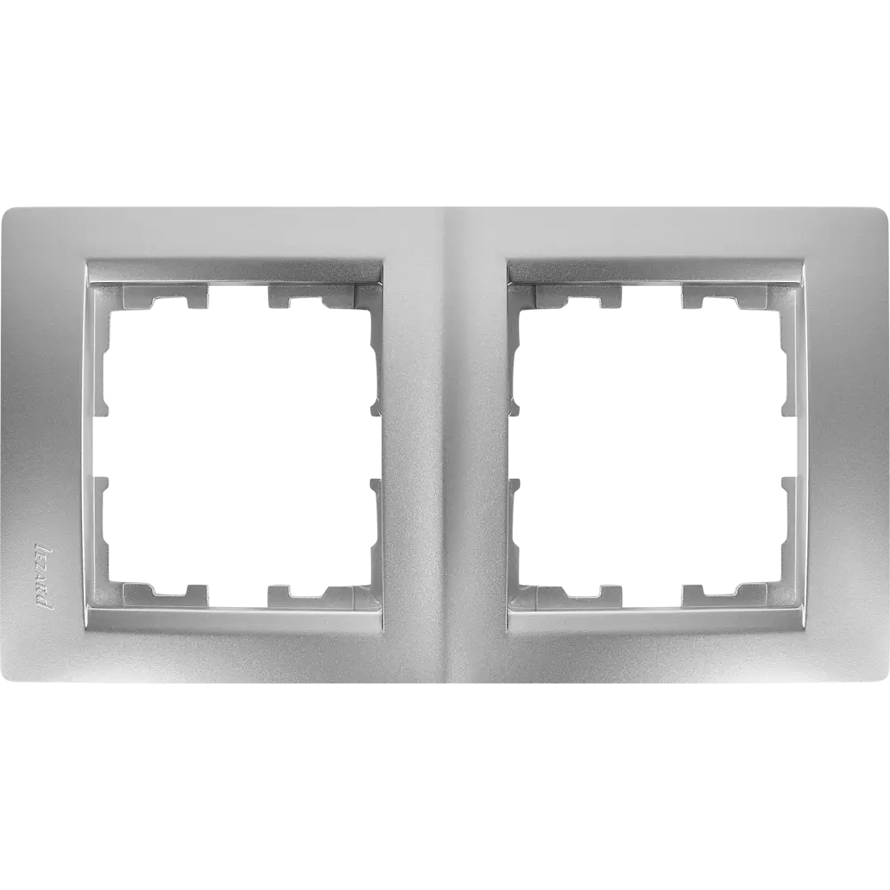 Рамка для розеток и выключателей Lezard Karina 2 поста вертикальная цвет матовый серый STLM-2163903 - Вид №1