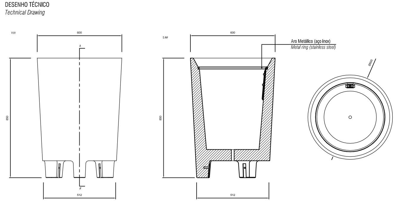 Наружные бетонные стойки для мусора amop Lugarcomum ARCH-00100728 - Вид №3