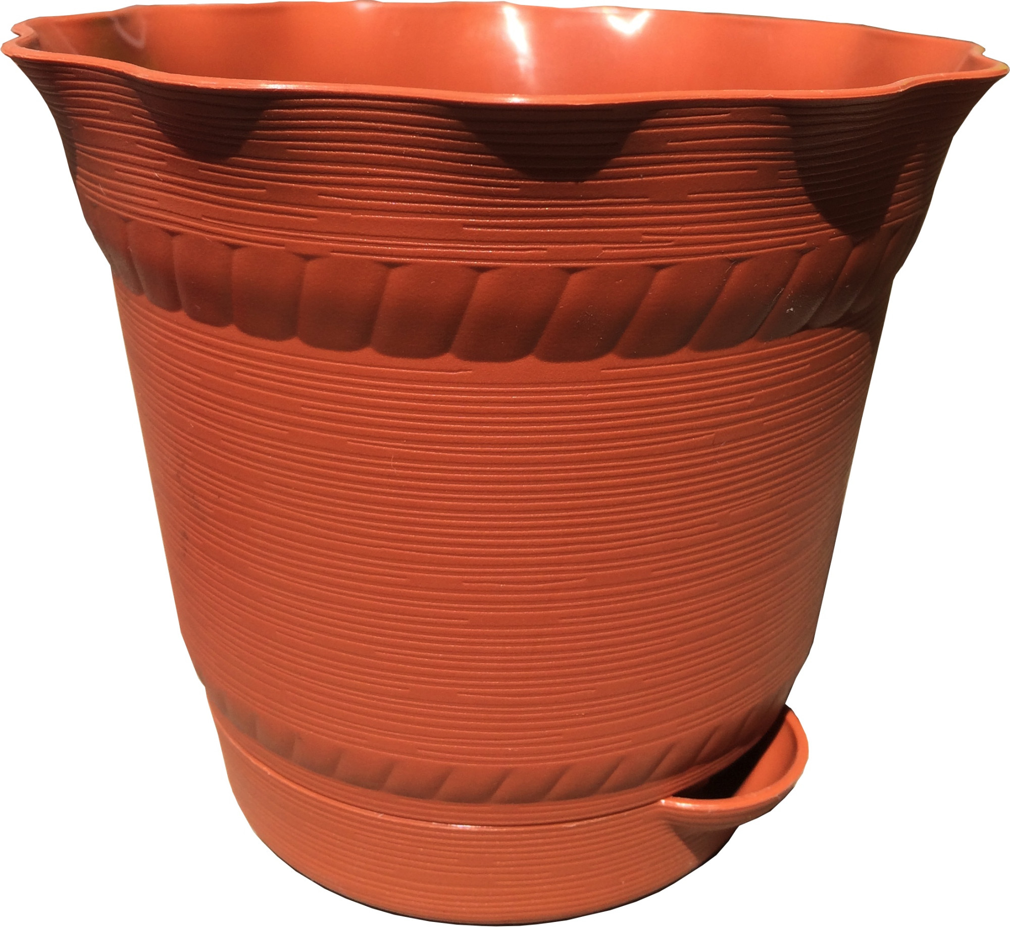 901-6 Горшок д/цветов с поддоном Aquarelle D=11,7 0.5 Л. Терракот Цветочная коллекция 