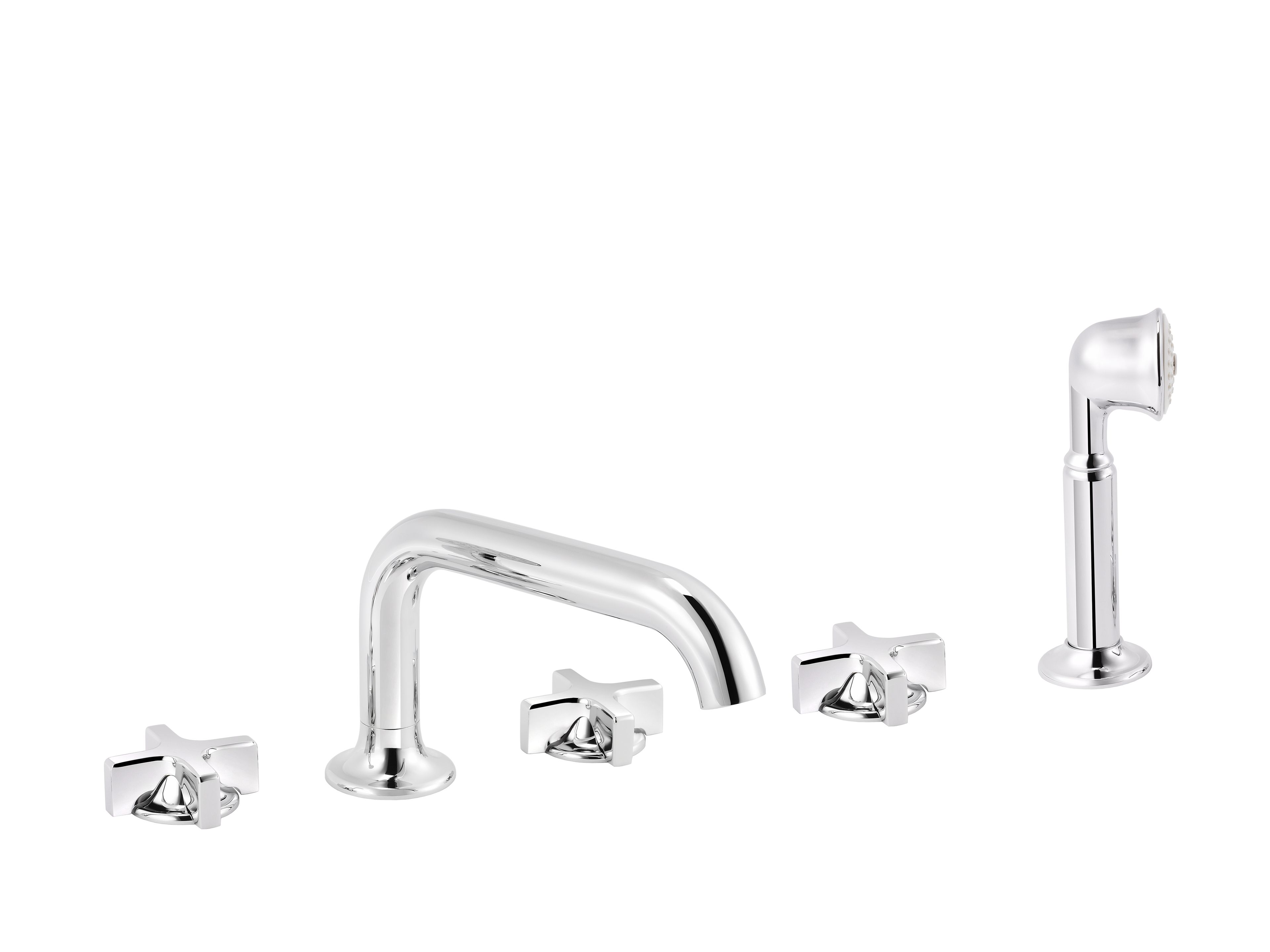 Набор для ванны с 5 отверстиями из хромированной латуни с ручным душем rvb TIMES ARCH-00054246 - Вид №1