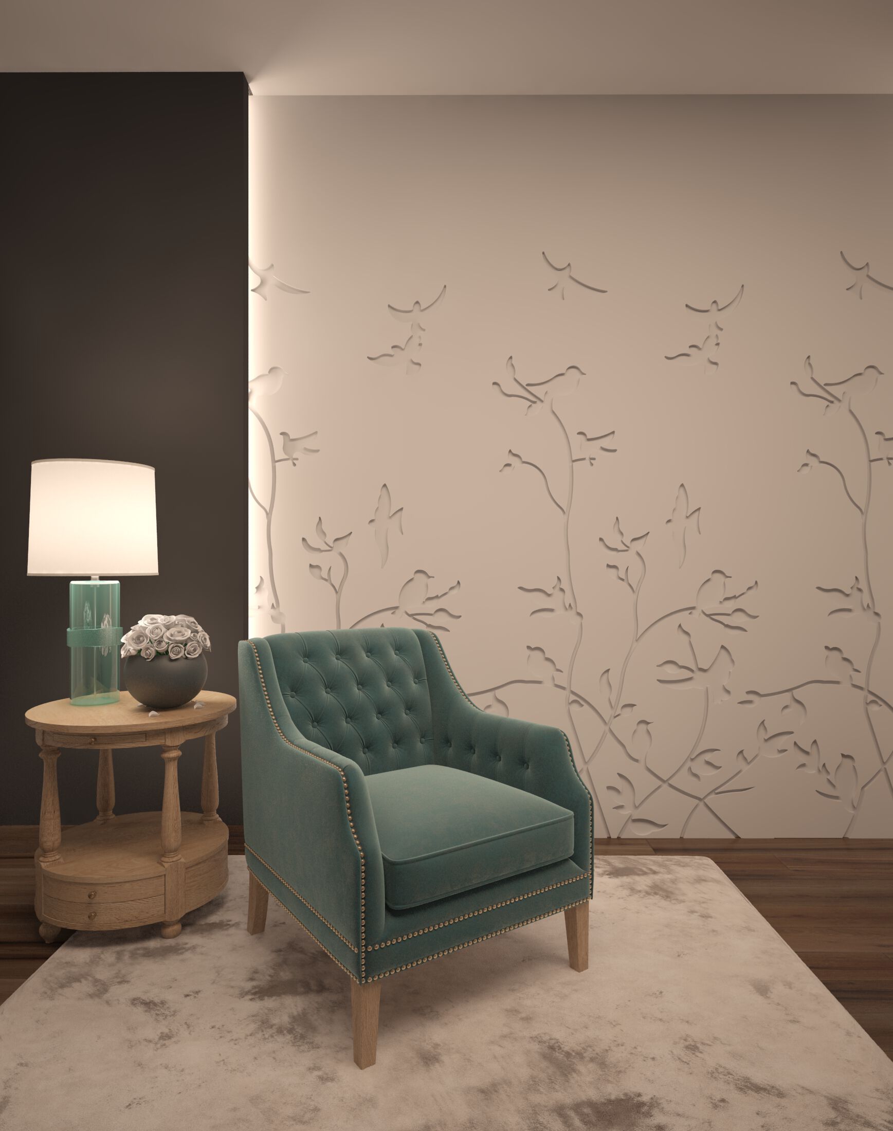 Трехмерная декоративная гипсовая панель WallDeco SPRING TREE ARCH-00038626 - Вид №3