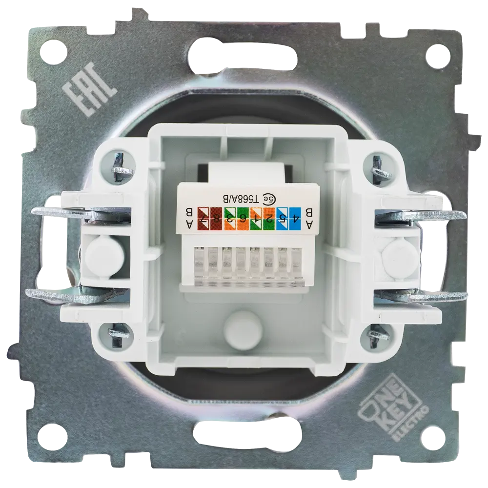 Розетка компьютерная встраиваемая Onekey Florence RJ45 UTP cat 5 цвет серый 82127033 STLM-2113480 ONEKEYELECTRO - Вид №3