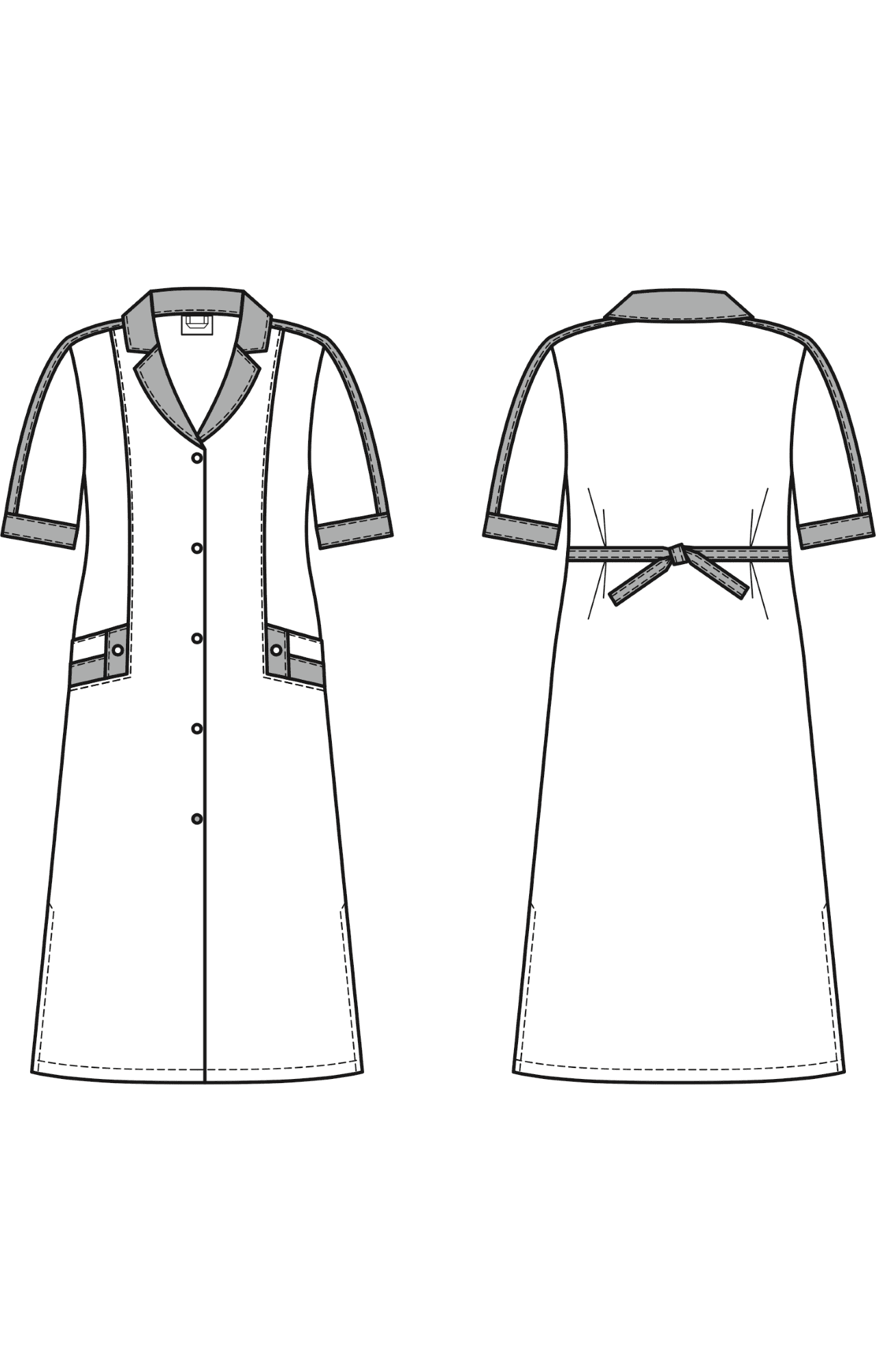 62846 Халат "Радуга NEW" короткий рукав голубой василек  Одежда для обслуживающего персонала  размер 46 Спецодежда  - Вид №2