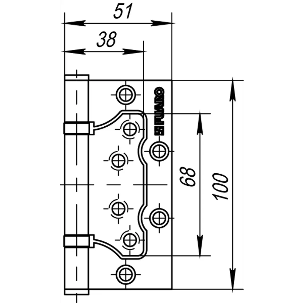 Петля бабочка без врезки Fuaro 100x75x2.5 мм сталь цвет белый STLM-2068861 - Вид №2