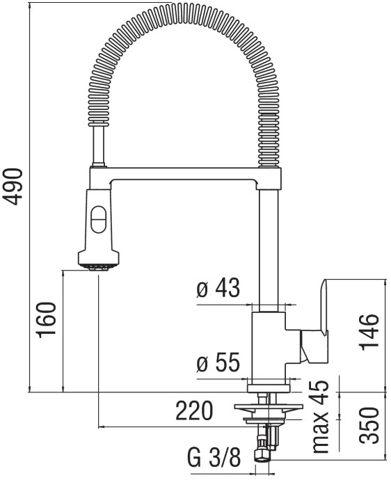 Nobili Rubinetterie Профессиональный смеситель для кухни с вытяжным душем Sand sun-id-1431357 - Вид №1