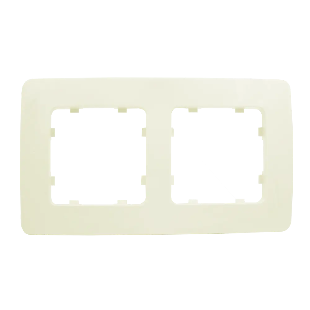 Рамка для розеток и выключателей Hegel 2 поста цвет слоновая кость STLM-2103146