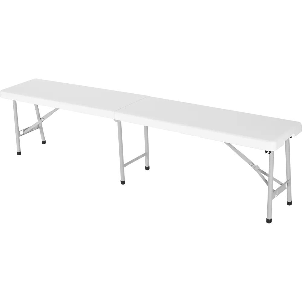 Скамья садовая складная Сатурн 184x31x44 см сталь/полиэтилен белая 82303188 STLM-2135646 Santreyd 