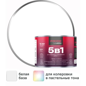 ЛАКРА Грунт-эмаль 5 в 1 для защиты от ржавчины, белый 0.4 л 89410843