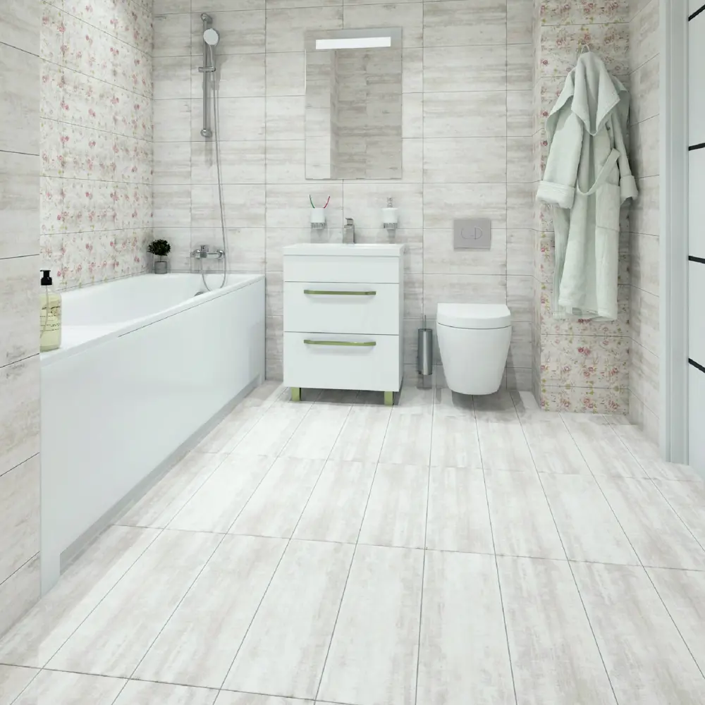 Керамогранит LB Ceramics Прованс 60x20 см 0.96 м² матовый цвет белый 85604799 STLM-2208115