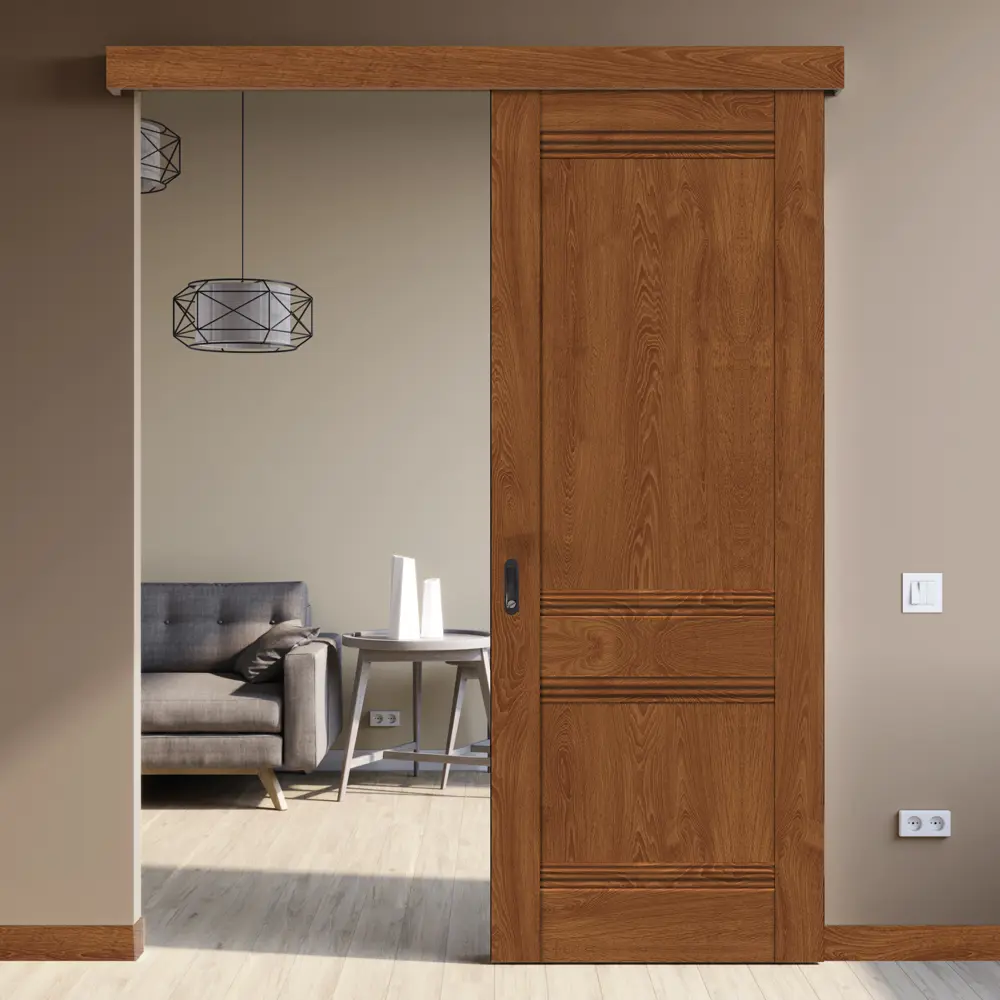 Дверь межкомнатная глухая Тоскана 60x200 см финиш бумага цвет дуб тернер коричневый с замком и петлями 82655929 STLM-2148098 VELLDORIS  - Вид №8