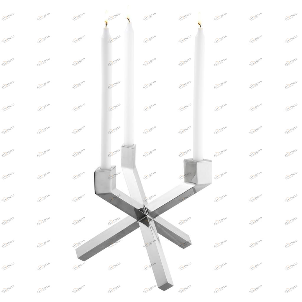 Подсвечник металлический на 3 свечи серебро Mykonos от Eichholtz EICHHOLTZ EICHHOLTZ 060379 Серебро 