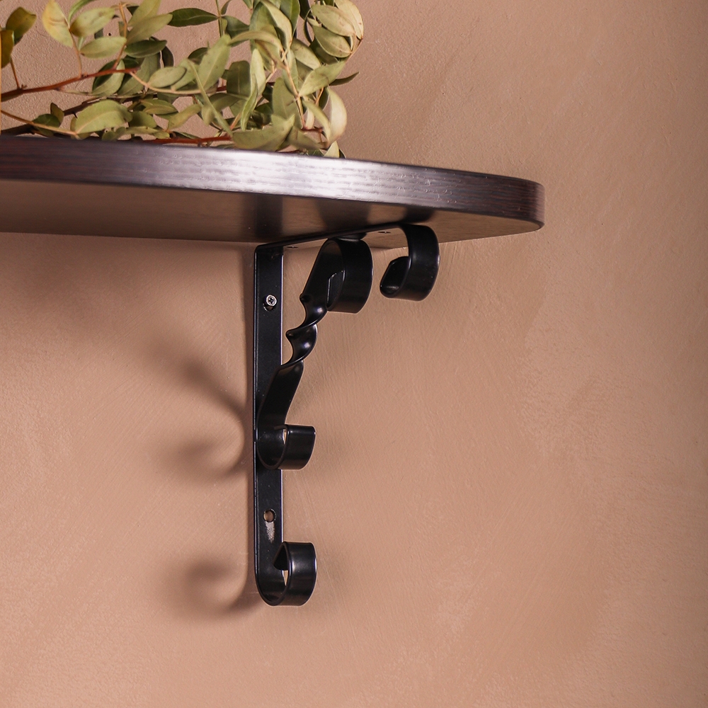 Полка фигурная , 600x250x16 мм, дуб венге LJPS0387 Public Steel Россия  - Вид №6