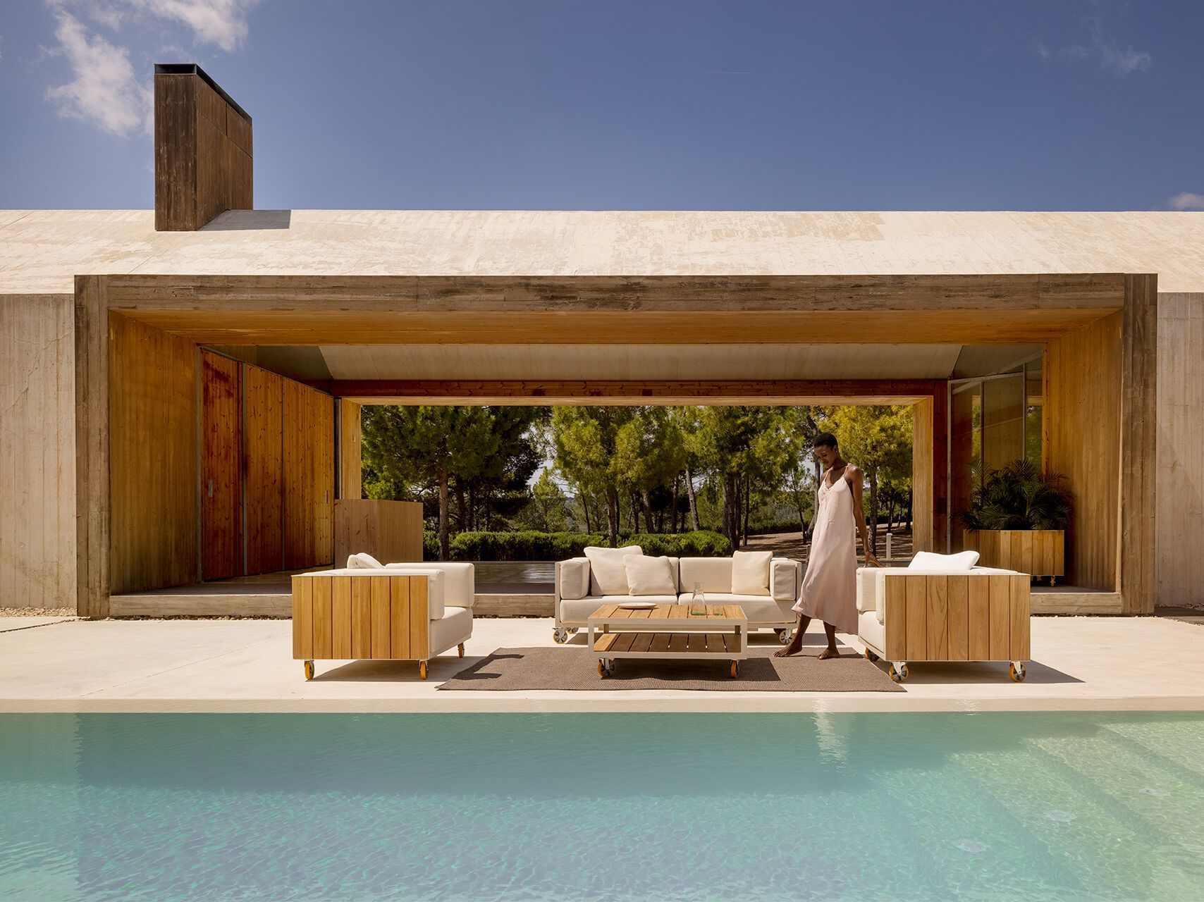 Прямоугольный садовый столик из алюминия и ТИКа с колесами Vondom Vineyard ARCH-00073963 - Вид №4