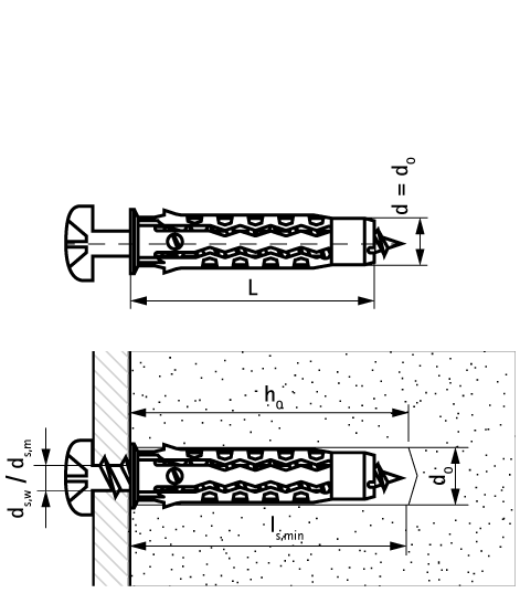 6100712 Универсальный Дюбель стандартный универсальный дюбель для всех видов оснований walraven  - Вид №1