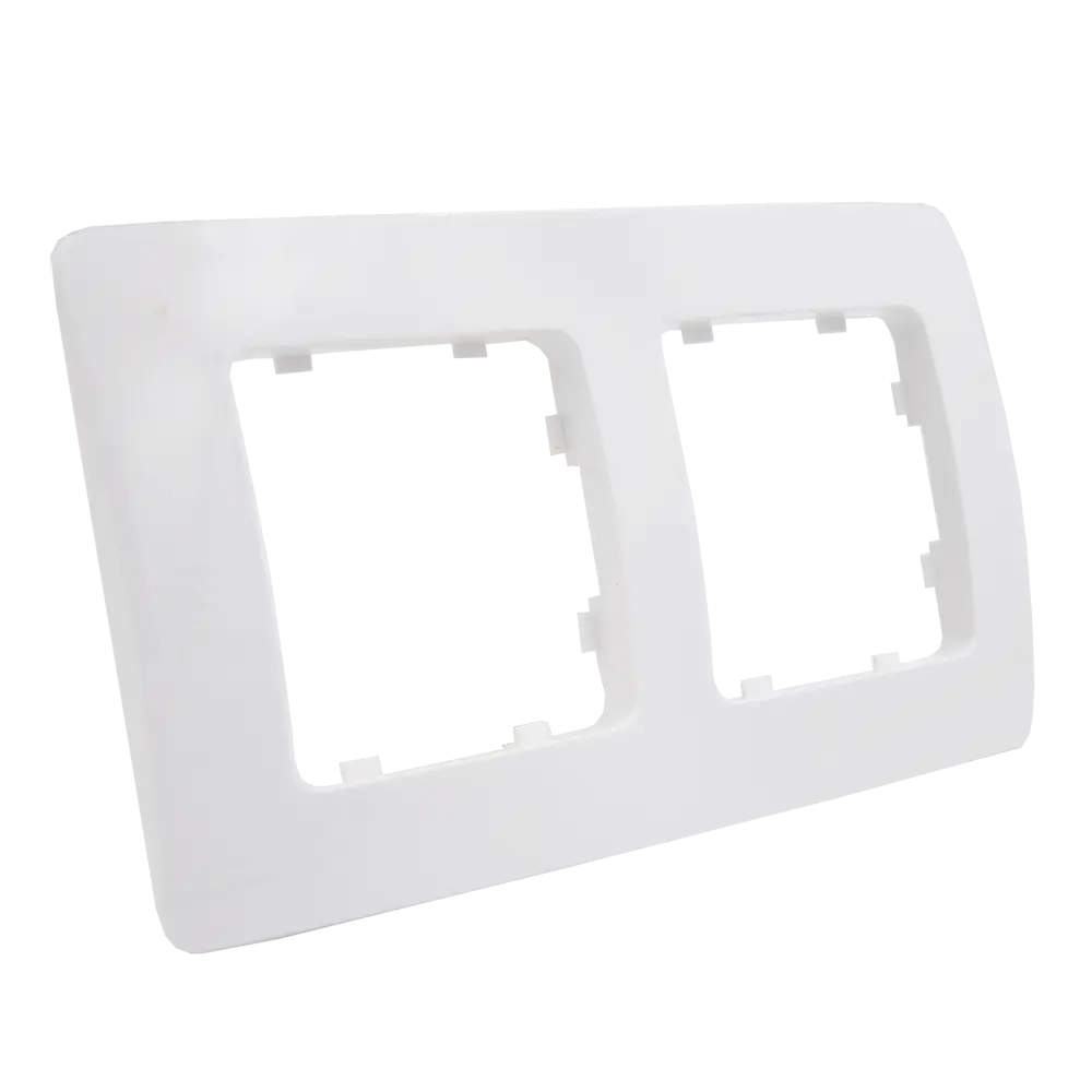 Рамка для розеток и выключателей Hegel 2 поста цвет белый STLM-2085199 - Вид №1