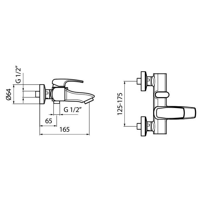 KI850102015 Смеситель для ванны и душа Kimono Webert DoReMi  - Вид №1