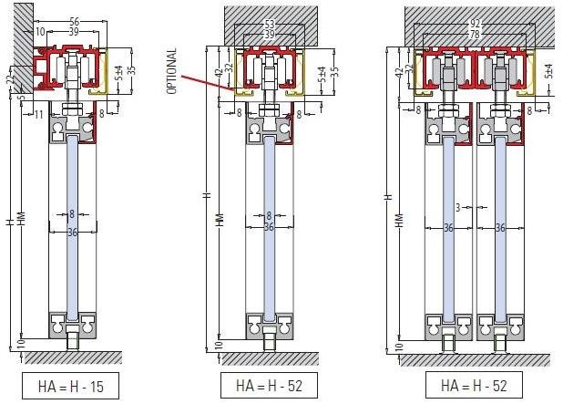 Metalglas Bonomi Комплект раздвижных дверей  Po-290  - Вид №1