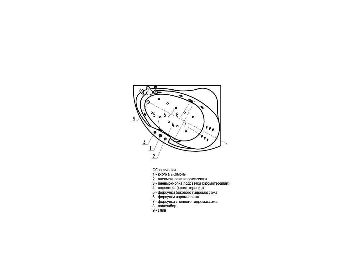 ALT160-0000047 Акриловая ванна акватек альтаир 160x120 см Акватек Альтаир Santreyd - Вид №4