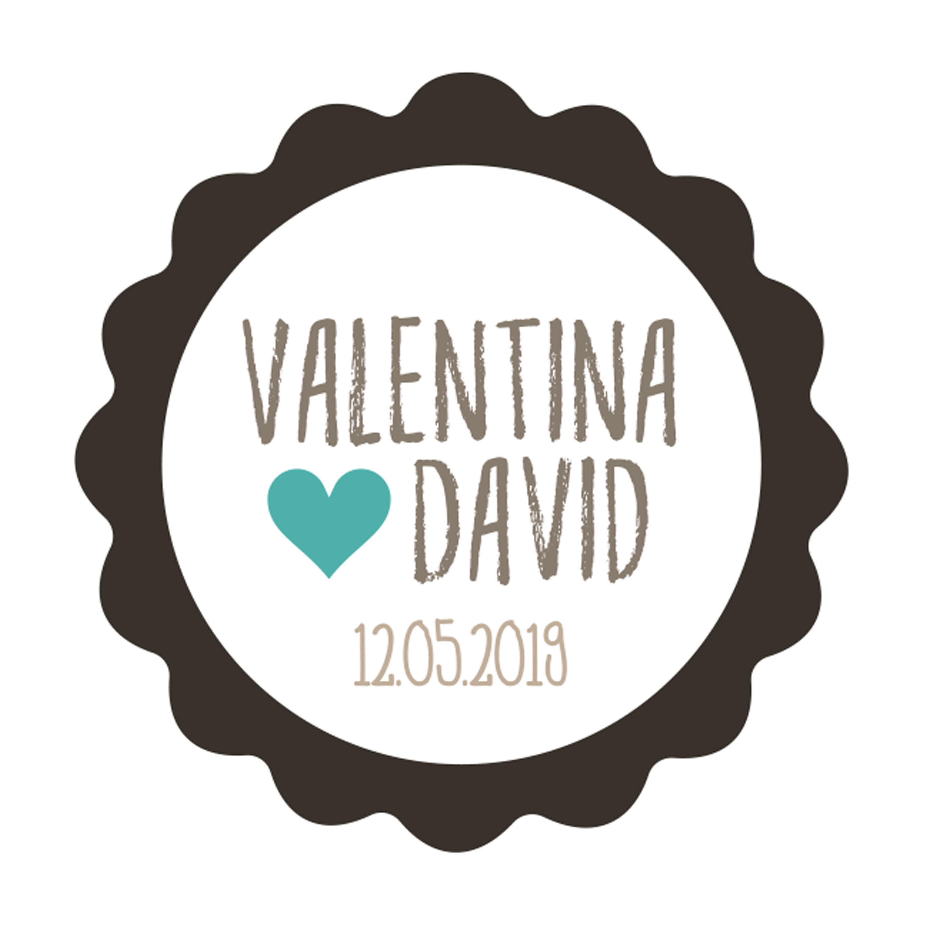 X629.07 PERS. 120 Индивидуальные стикеры черная волна зеленое сердце Dekoraniaevents Bodas 