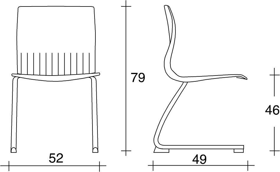 TALIN Консольный штабелируемый стул из пластика Webby sun-id-1432850 - Вид №3