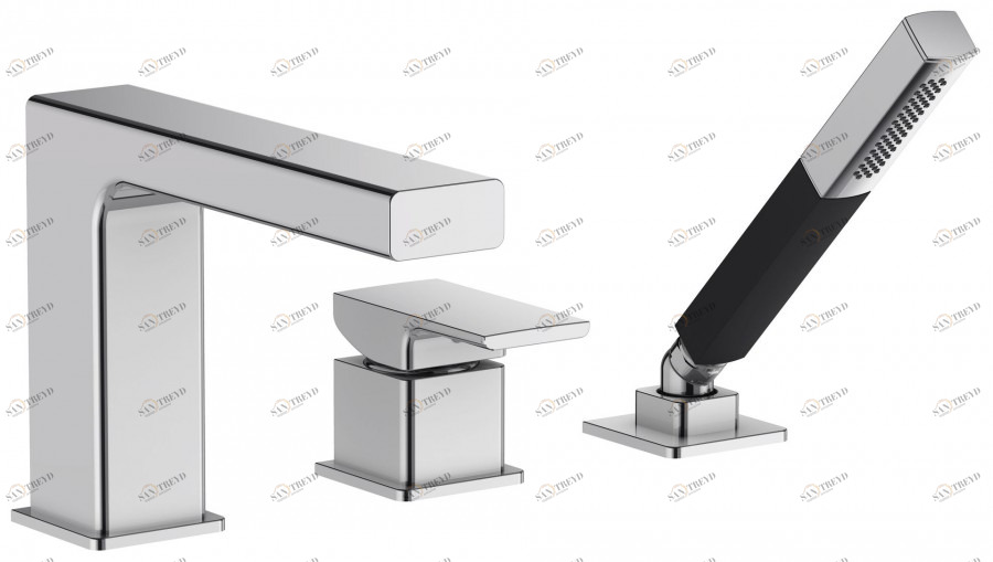 E37337-CP Смеситель для ванны/душа на три отверстия, устанавливаемый на деку Jacobdelafon STRAYT Santreyd