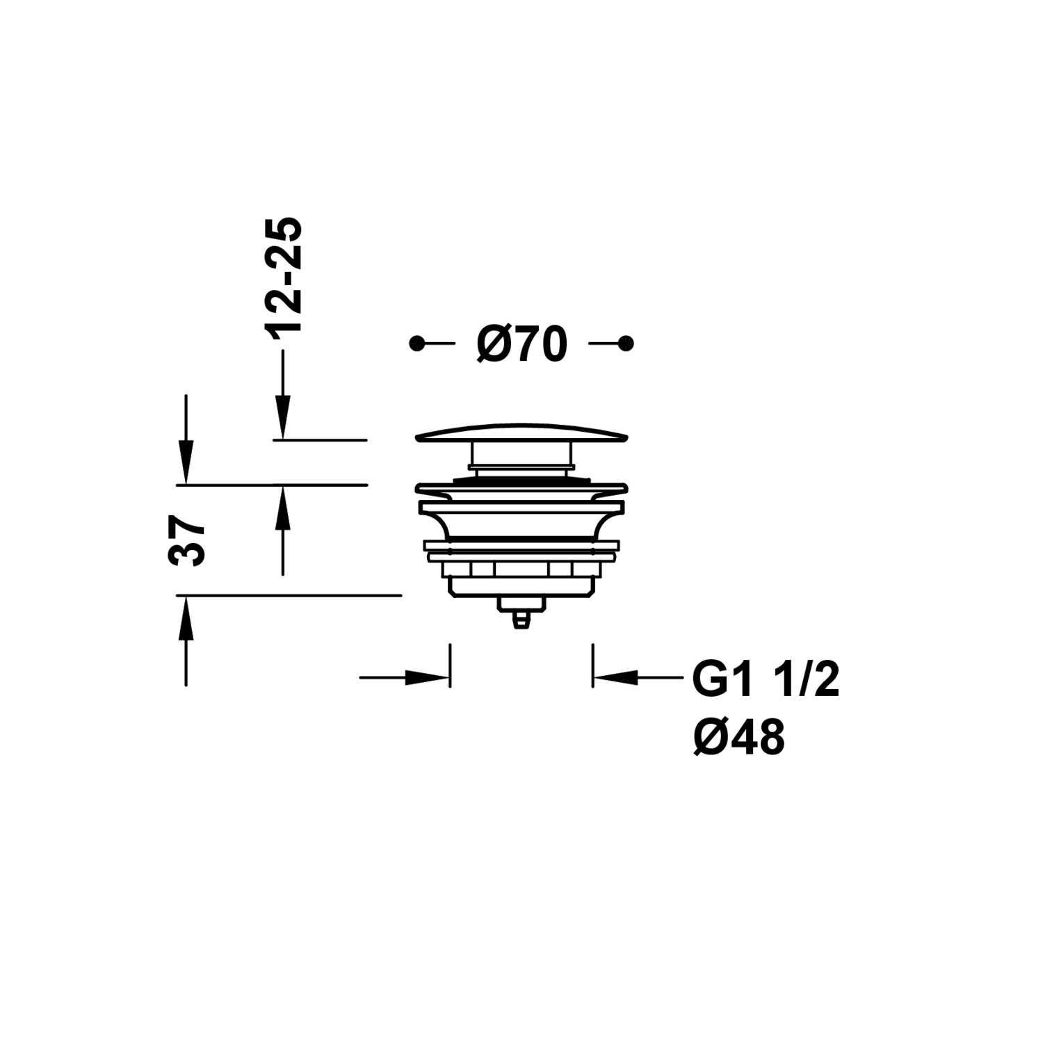 Сливной клапан Click-clack для ванны-13474010 TRES Drain - Вид №1