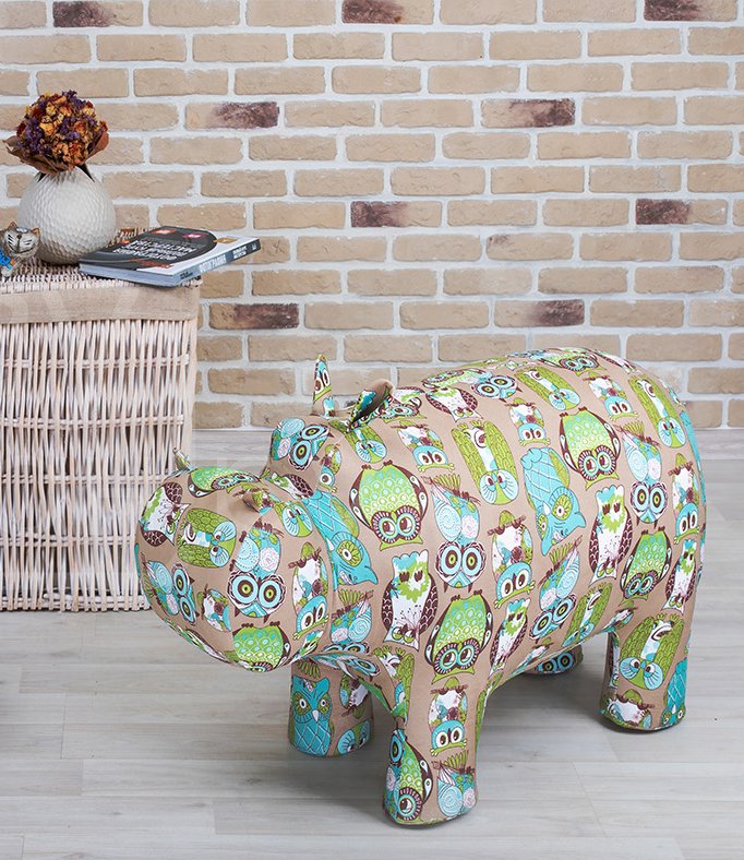 Пуфик детский зелено-коричневые совы "Бегемот", 97 см LESET  00-3833175 Разноцветный Santreyd  - Вид №2