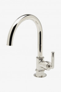 HNKM15 Смеситель для кухни Henry One Hole Gooseneck, металлическая ручка Waterworks