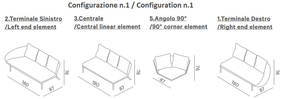 Miniforms Модульный тканевый диван Lem sun-id-1454672 - Вид №5