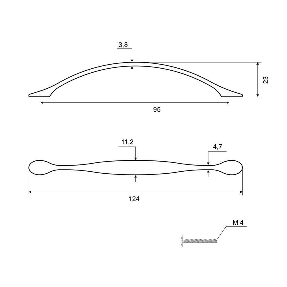 Мебельная ручка-скоба 1082.96.PC 96 мм хром PALLADIUM STLM-2142087 - Вид №2