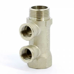 Коллектор НВ 1" никелированный TIEMME 2 выхода 1/2"В 36мм