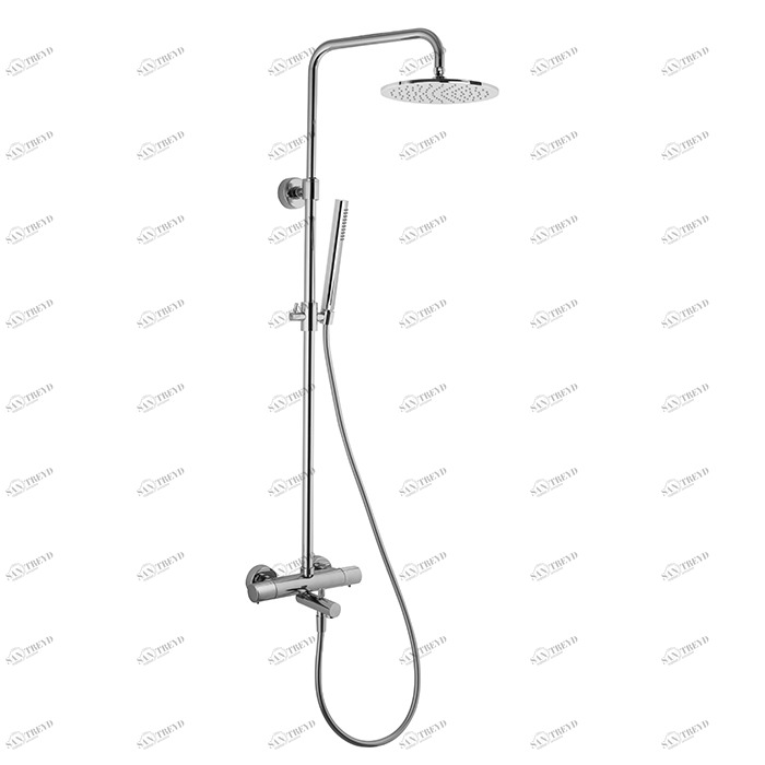 F4284/6 Термостатический смеситель на ванну внешний с душевой стойкой, верхним душем и душевым комплектом FIMA CARLO FRATTINI Wellness 