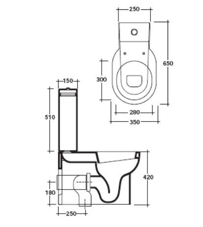 Керамический цельный туалет Galassia M2 65 ARCH-00099214 - Вид №2