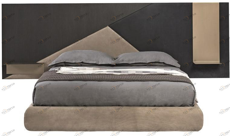 Shake Кровать двуспальная в коже с высоким изголовьем Ego sun-id-1485098